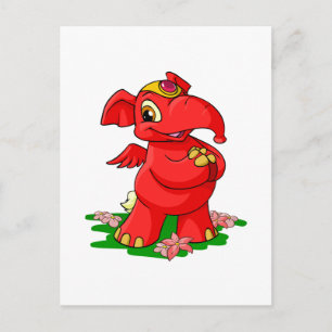 Carte Postale Joyeux éléphant rouge à Shenkuu