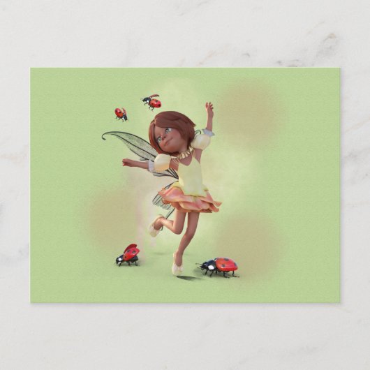 Carte Postale Joyeux Elfe Et Ladybug (Devant)