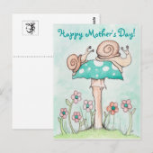 Carte Postale Joyeux escargots de la fête des mères (Devant / Derrière)