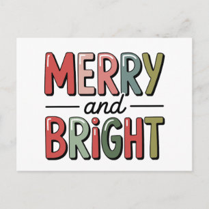 Carte Postale Joyeux et brillant Noël Famille Noël Noël