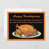 Carte Postale Joyeux et chaleureux message de Thanksgiving (Devant / Derrière)