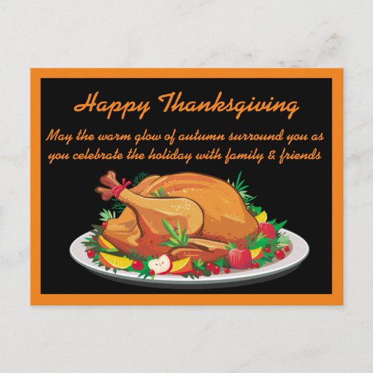 Carte Postale Joyeux et chaleureux message de Thanksgiving (Devant)