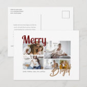 Carte Postale Joyeux et Lumineux 5 Photos Typographie Vacances (Devant / Derrière)