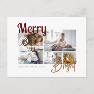 Carte Postale Joyeux et Lumineux 5 Photos Typographie Vacances