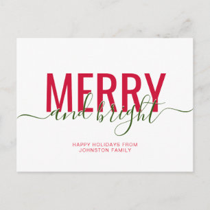 Carte Postale Joyeux et lumineux Noël blanc