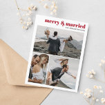 Carte Postale Joyeux et mariés Noël Nouveaux mariés Photo Collag<br><div class="desc">Joyeux et mariés : Partagez votre amour avec des cartes postales de Noël minimalistes Célébrez la saison de l'amour et de la convivialité avec nos cartes postales de Noël minimalistes 'Joyeux et Marié'. Conçues pour capturer l'essence de votre premier Noël en couple marié, ces cartes postales ne présentent pas une,...</div>