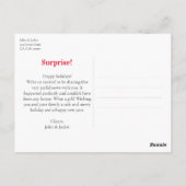 Carte Postale Joyeux Faire-part de Noël Fiançailles (Dos)