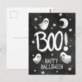 Carte Postale Joyeux fantôme d'Halloween (Devant / Derrière)