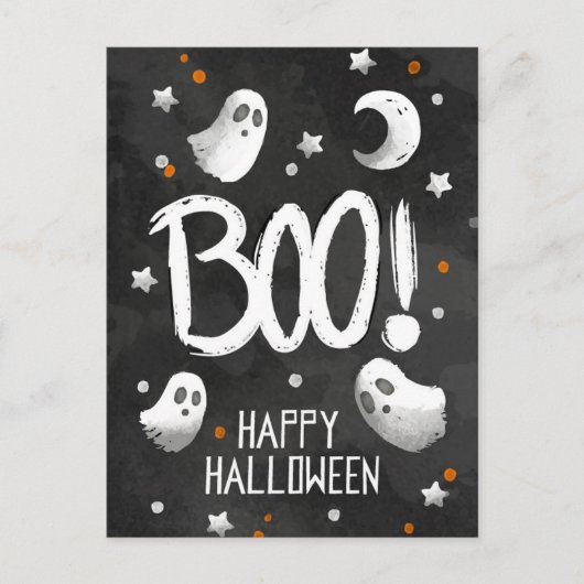 Carte Postale Joyeux fantôme d'Halloween (Devant)