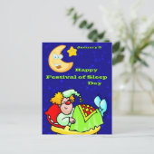 Carte Postale Joyeux Festival du Jour du Sommeil 3 janvier (Debout devant)