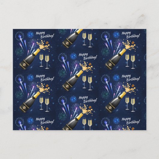 Carte Postale Joyeux feu d'artifice d'anniversaire (Devant)