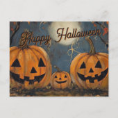 Carte Postale Joyeux feu de lanterne Jack O'Halloween (Devant)