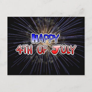 Carte Postale Joyeux feux d'artifice 4 juillet