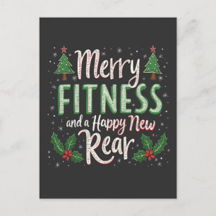 Carte Postale Joyeux Fitness et Joyeux nouveau Bodybuilding arri