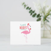 Carte Postale Joyeux Flamant rose des Fêtes (Debout devant)