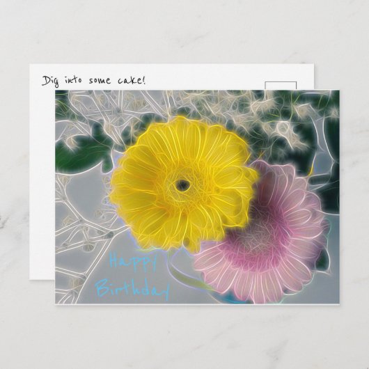 Carte Postale Joyeux Fleur d'anniversaire (Devant / Derrière)