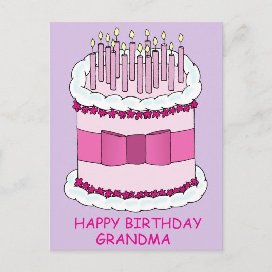 Carte Postale Joyeux gâteau à la grand-mère d'anniversaire avec (Devant)
