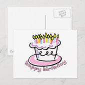 Carte Postale Joyeux gâteau d'anniversaire (Devant / Derrière)