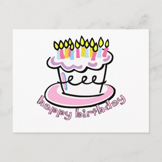 Carte Postale Joyeux gâteau d'anniversaire (Devant)