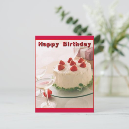 Carte Postale Joyeux gâteau d'anniversaire (Debout devant)