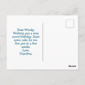 Carte Postale Joyeux gâteau d'anniversaire avec fraises festives (Dos)