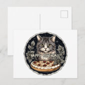 Carte Postale Joyeux gâteau d'anniversaire chaton mignon (Devant / Derrière)