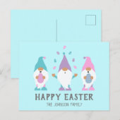 Carte Postale Joyeux Gnome de Pâques Jonglant des oeufs de Pâque (Devant / Derrière)