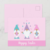 Carte Postale Joyeux Gnome de Pâques Jongler oeufs de Pâques Car (Devant / Derrière)