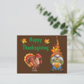 Carte Postale Joyeux Gnome de Thanksgiving (Debout devant)