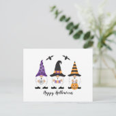 Carte Postale Joyeux Gnomes d'Halloween violet orange (Debout devant)