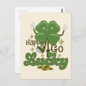 Carte Postale Joyeux Go Lucky St. Patrick's Day (Devant / Derrière)