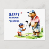 Carte Postale Joyeux grand-père de retraite sur le thème du golf (Devant)