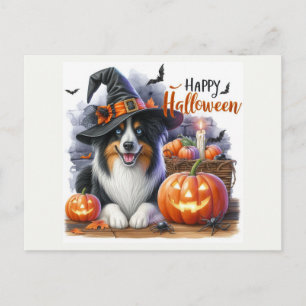 Carte Postale Joyeux Halloween Amoureux de les chiens vacances