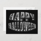 Carte Postale Joyeux Halloween Araignées & Texte Toile d'Araigné (Devant / Derrière)