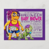 Carte Postale Joyeux Halloween | Baby shower Zombie (Devant)