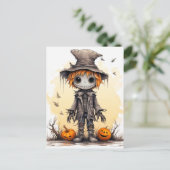 Carte Postale Joyeux Halloween | Belle Ragdoll Scarecrow (Debout devant)