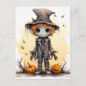 Carte Postale Joyeux Halloween | Belle Ragdoll Scarecrow (Devant)