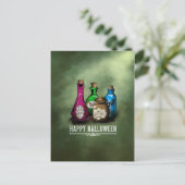 Carte Postale Joyeux Halloween ! Bouteilles de potion de sorcièr (Debout devant)