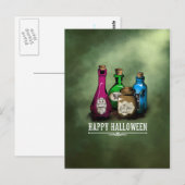 Carte Postale Joyeux Halloween ! Bouteilles de potion de sorcièr (Devant / Derrière)