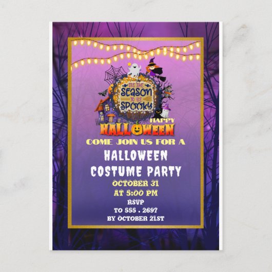 Carte Postale Joyeux Halloween C'est la saison effrayante de la (Devant)