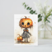 Carte Postale Joyeux Halloween | Champ Citrouille (Debout devant)