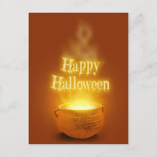 Carte Postale Joyeux Halloween Chaudron de Sorcière