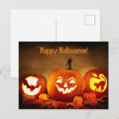 Carte Postale Joyeux Halloween Citrouille (Devant / Derrière)