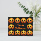 Carte postale Joyeux Halloween Citrouille (Debout devant)