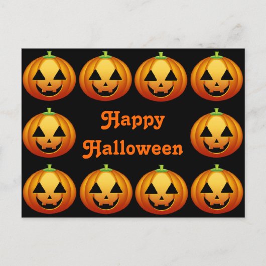 Carte postale Joyeux Halloween Citrouille (Devant)