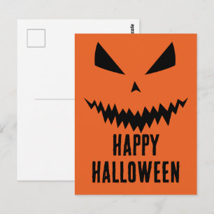 Carte Postale Joyeux Halloween Citrouille de Jack O'Lantern effr