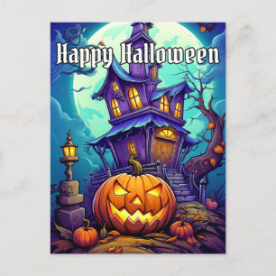 Carte Postale Joyeux Halloween   CITROUILLES ÉFFRAYANTS