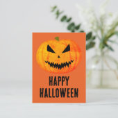 Carte Postale Joyeux Halloween Cool effrayant Jack O'Lantern cit (Debout devant)