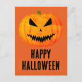 Carte Postale Joyeux Halloween Cool effrayant Jack O'Lantern cit (Devant)