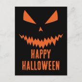 Carte Postale Joyeux Halloween Cool effrayant Jack O'Lantern cit (Devant)